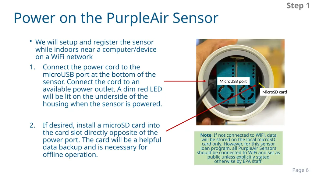 PurpleAir PA-II-SD Quick Start Guide Presentation - slide 6 of 26