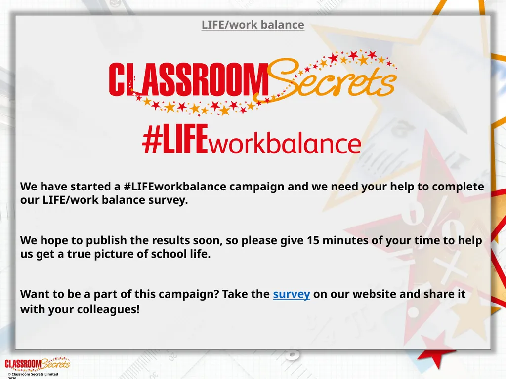 LIFE/work balance We have started a - slide 1 of 21