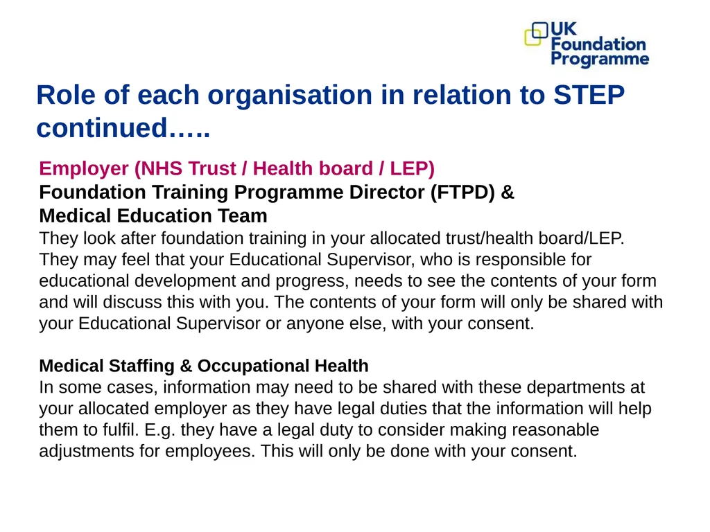 Supporting Trainees Entering Practice (STEP) - slide 9 of 23
