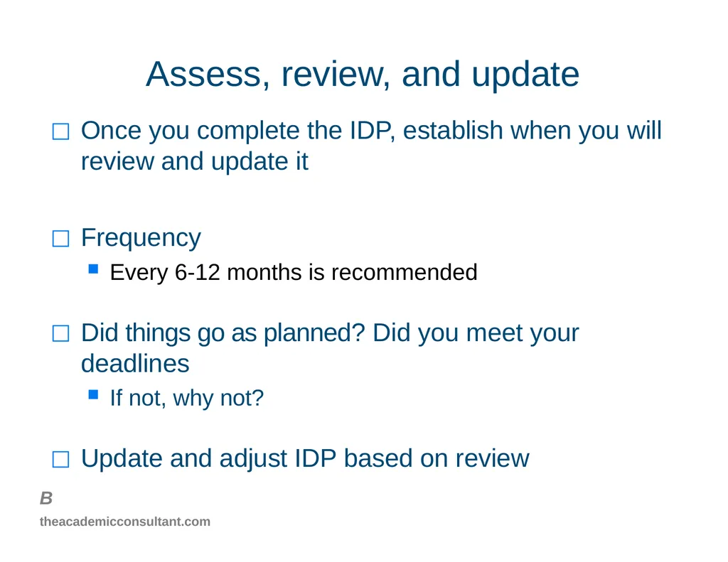 Intro to Individual Development Plans for - slide 25 of 26