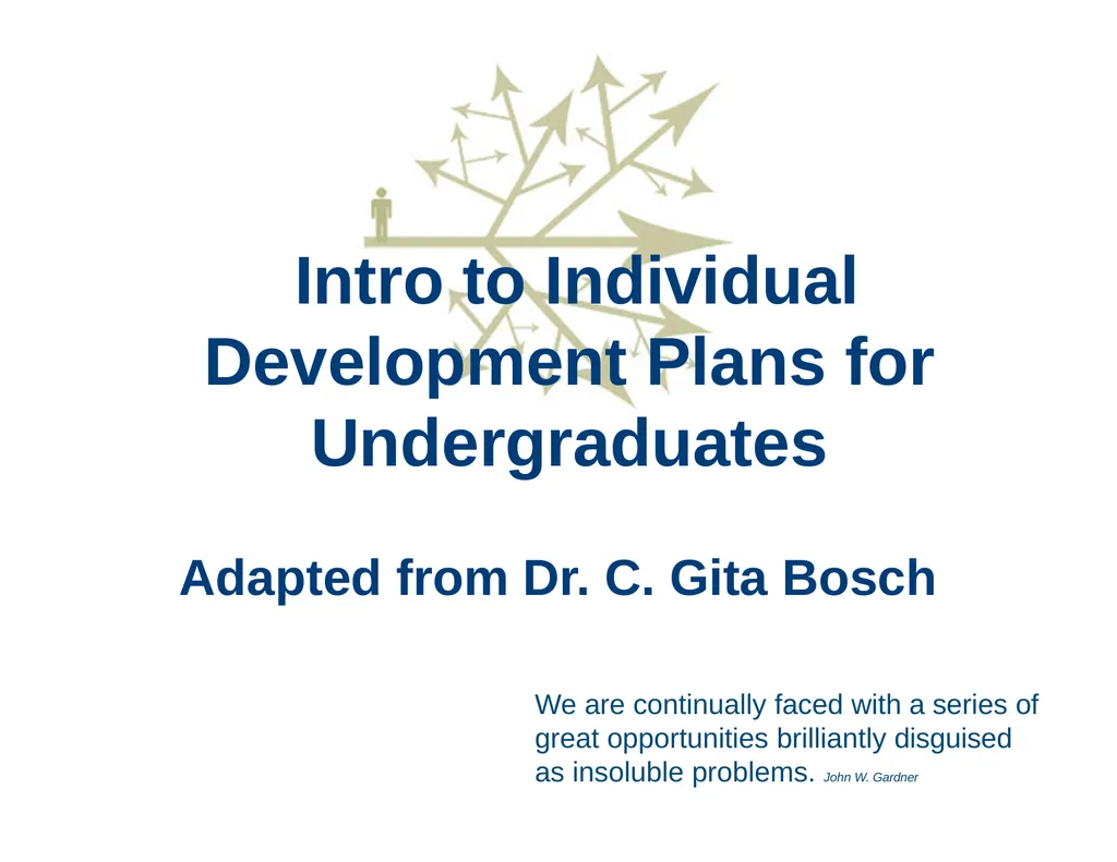 Intro to Individual Development Plans for - slide 1 of 26