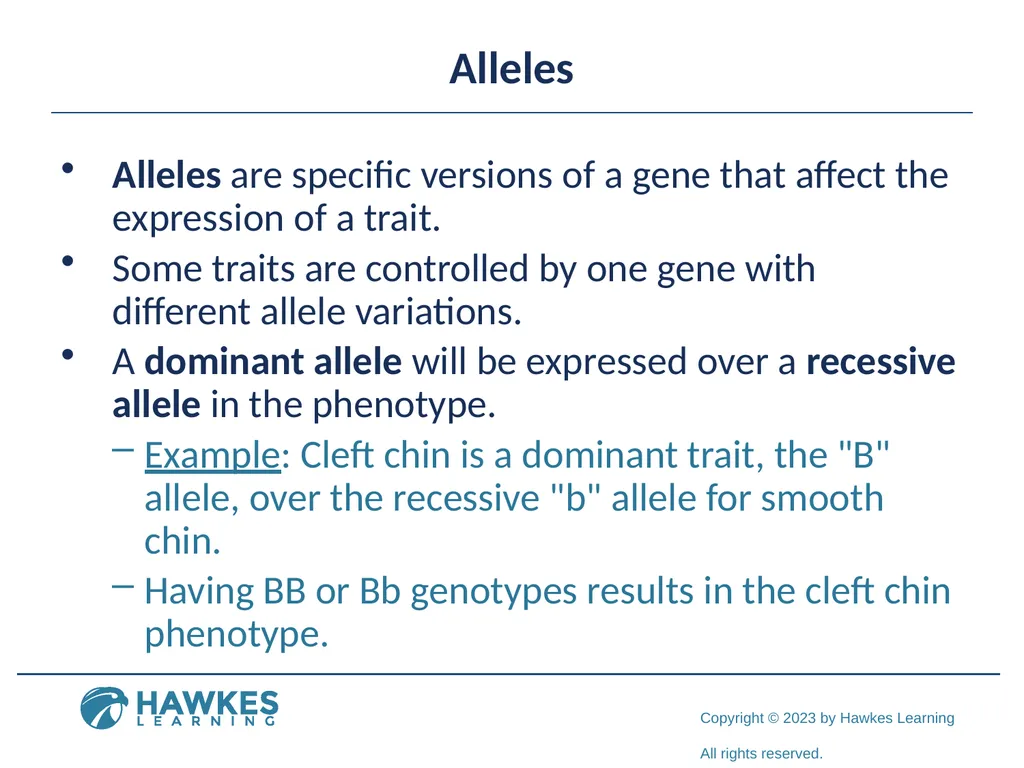 Lesson 2.1 Human Genetics Human Genetics Figure 1 - slide 12 of 26