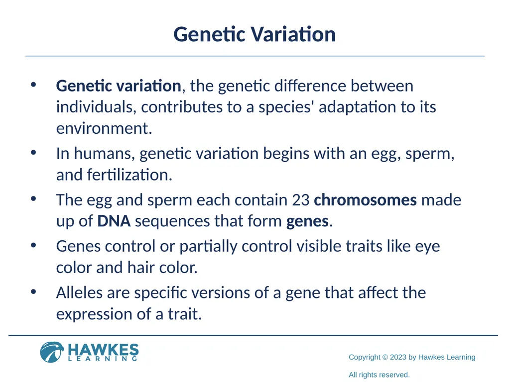 Lesson 2.1 Human Genetics Human Genetics Figure 1 - slide 8 of 26