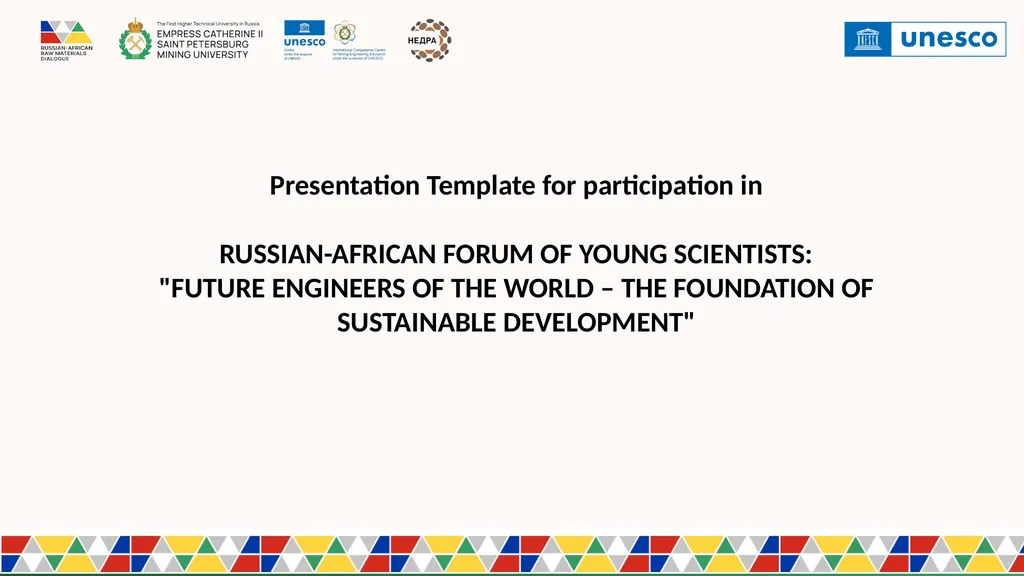 Presentation Template for participation in - slide 1 of 14