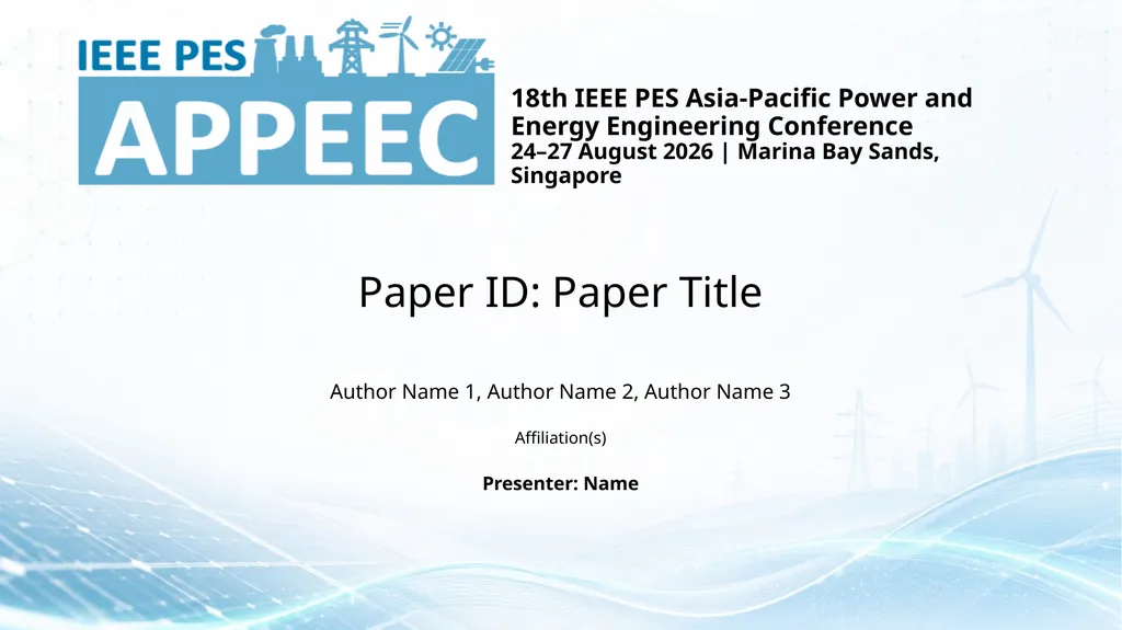 Paper ID: Paper Title Author Name 1, Author Name - slide 1 of 2