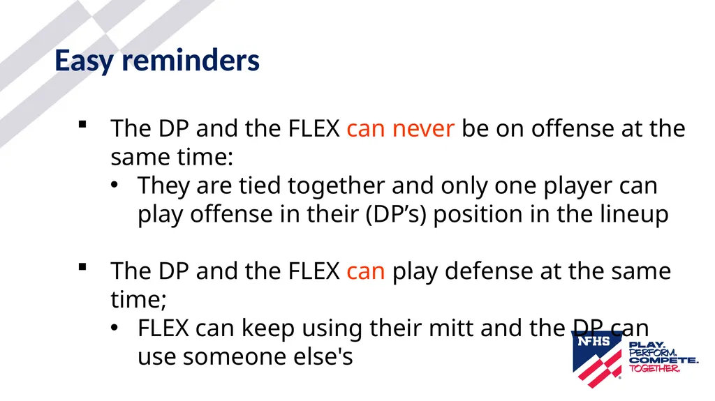 2025-26 NFHS Softball DP/FLEX Updated 1/05/2026 - slide 24 of 43