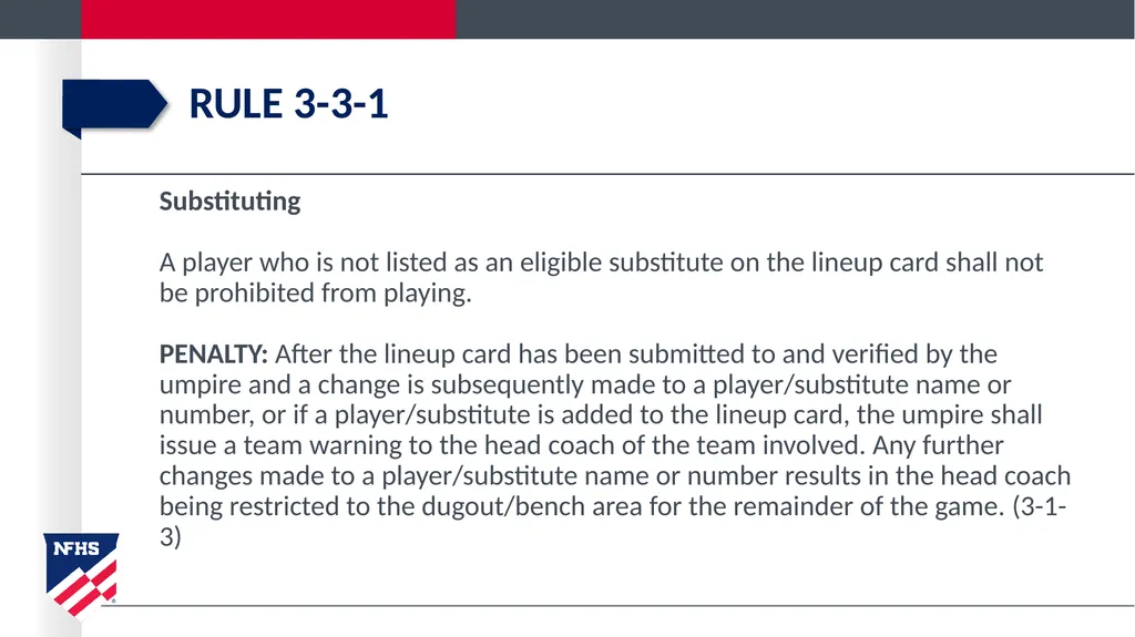 2020-21 NFHS Softball Substituting, Lineup - slide 8 of 57
