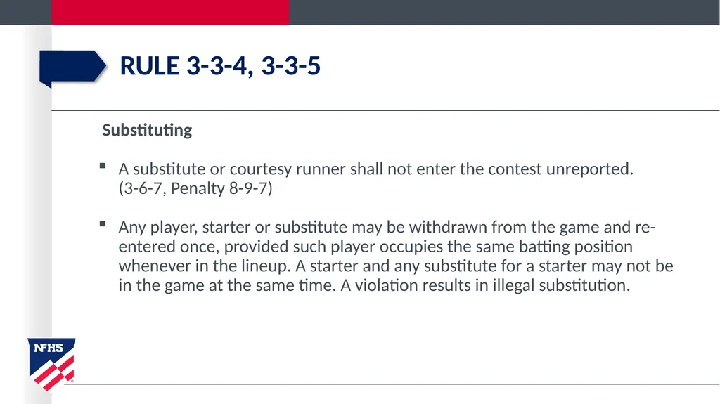 2020-21 NFHS Softball Substituting, Lineup - slide 11 of 57