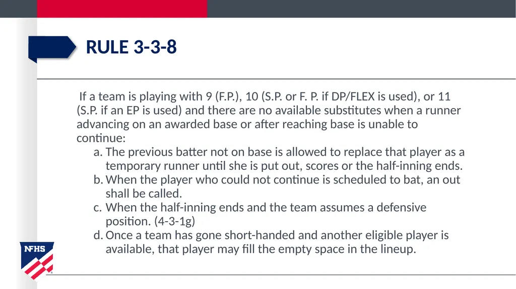 2020-21 NFHS Softball Substituting, Lineup - slide 34 of 57
