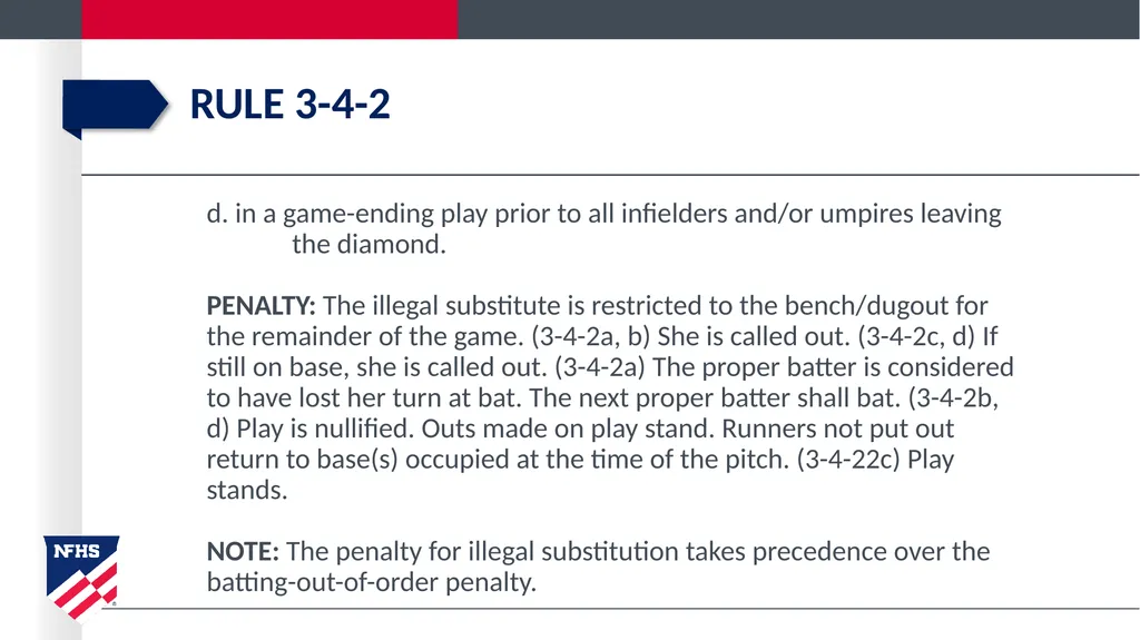 2020-21 NFHS Softball Substituting, Lineup - slide 39 of 57