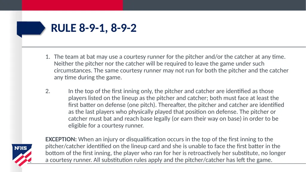 2020-21 NFHS Softball Substituting, Lineup - slide 51 of 57