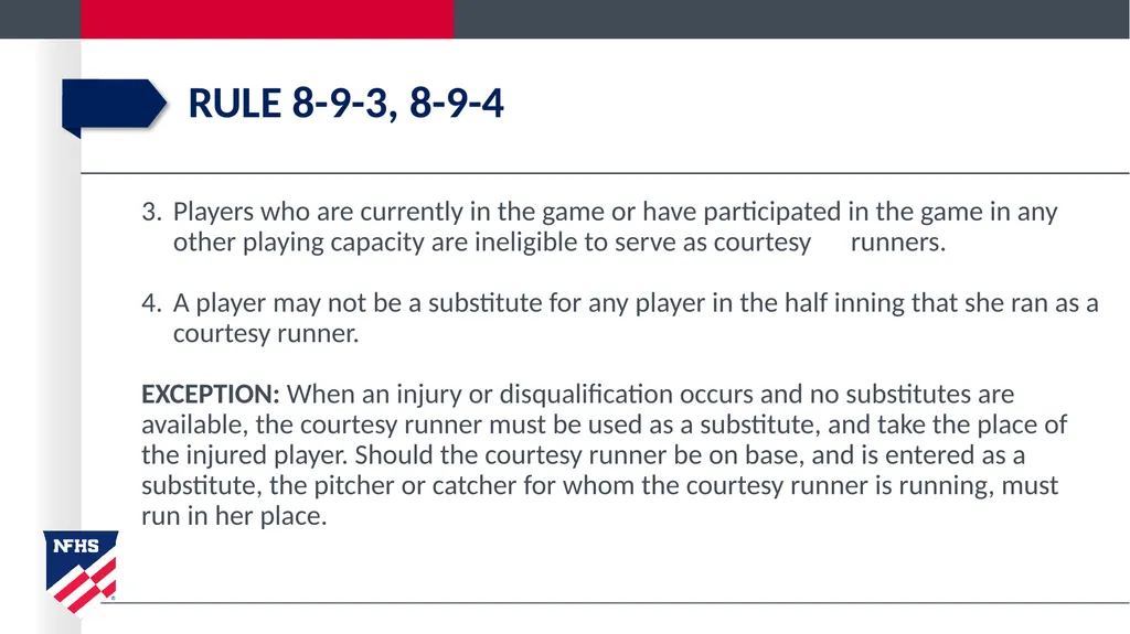 2020-21 NFHS Softball Substituting, Lineup - slide 52 of 57