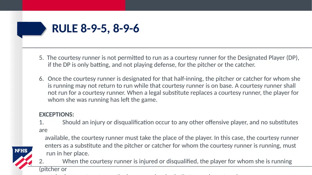 2020-21 NFHS Softball Substituting, Lineup - slide 53 of 57