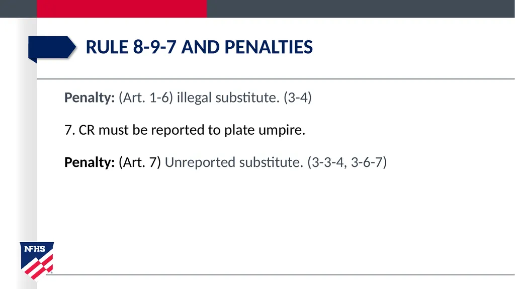 2020-21 NFHS Softball Substituting, Lineup - slide 54 of 57