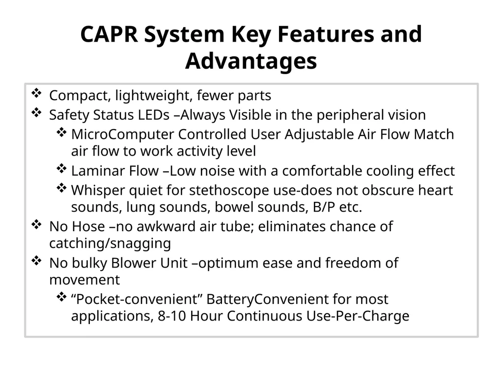 PAPR/CAPR Training MAXAIR®710 DLC CAPR®System CAPR - slide 8 of 28