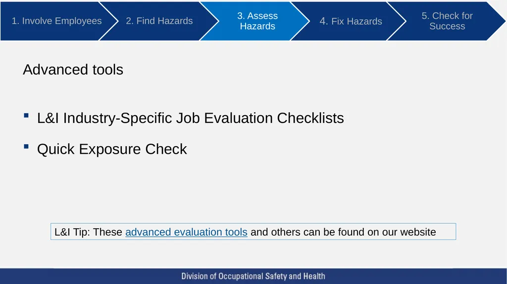 A Five Step Ergonomics Process: Finding and Fixing - slide 17 of 37