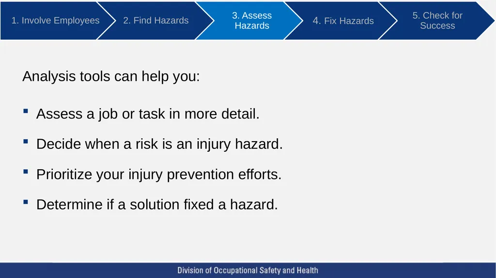 A Five Step Ergonomics Process: Finding and Fixing - slide 15 of 37