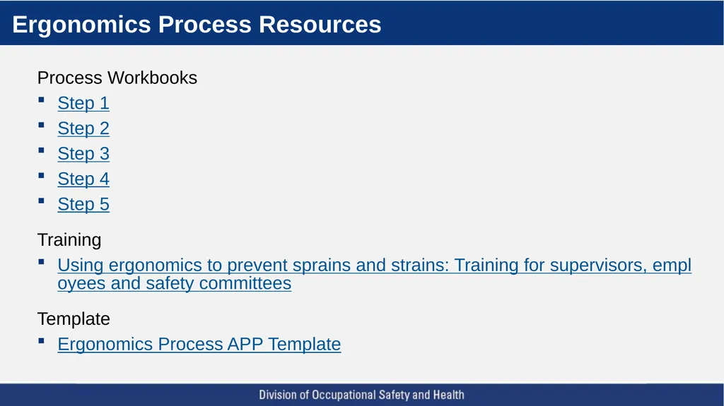 A Five Step Ergonomics Process: Finding and Fixing - slide 36 of 37