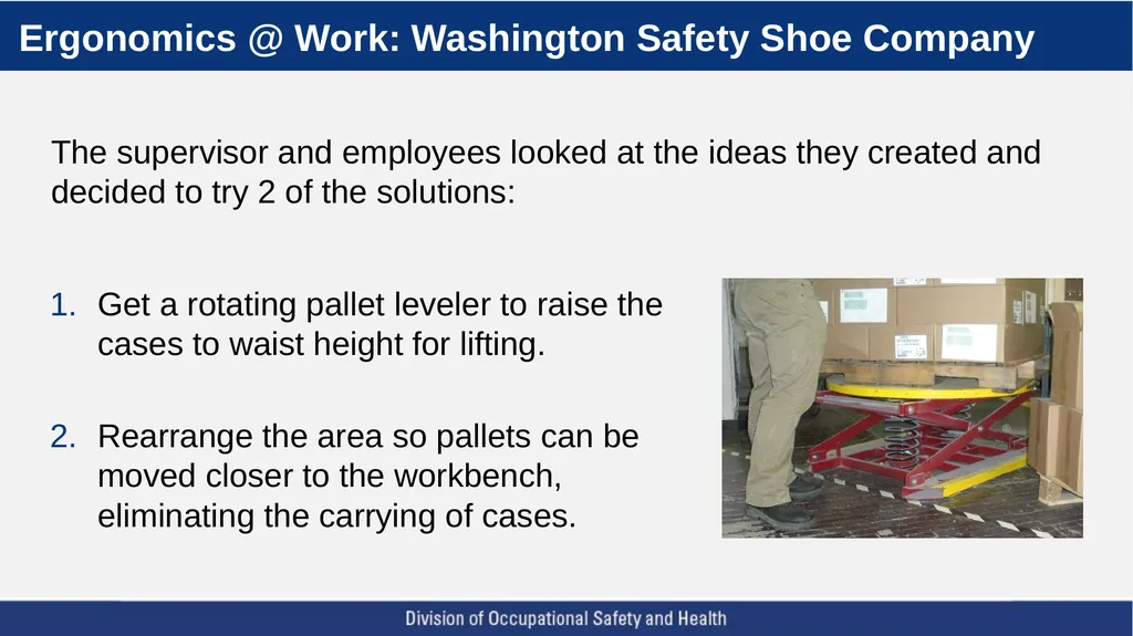 A Five Step Ergonomics Process: Finding and Fixing - slide 30 of 37