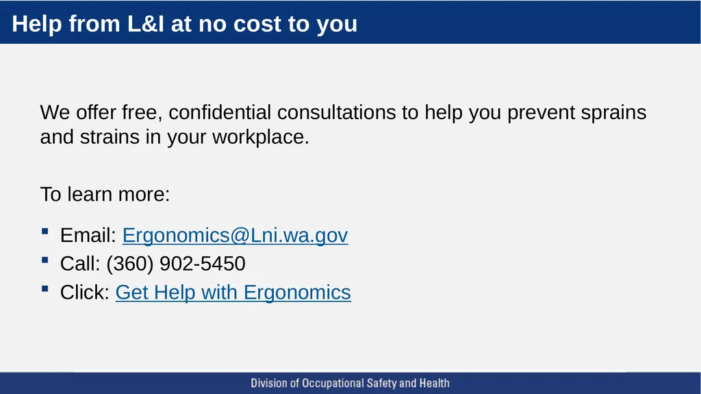 A Five Step Ergonomics Process: Finding and Fixing - slide 37 of 37