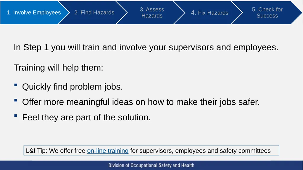 A Five Step Ergonomics Process: Finding and Fixing - slide 6 of 37