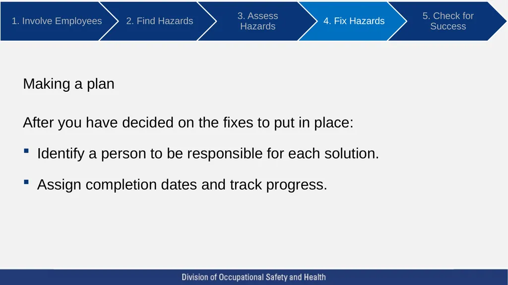 A Five Step Ergonomics Process: Finding and Fixing - slide 28 of 37