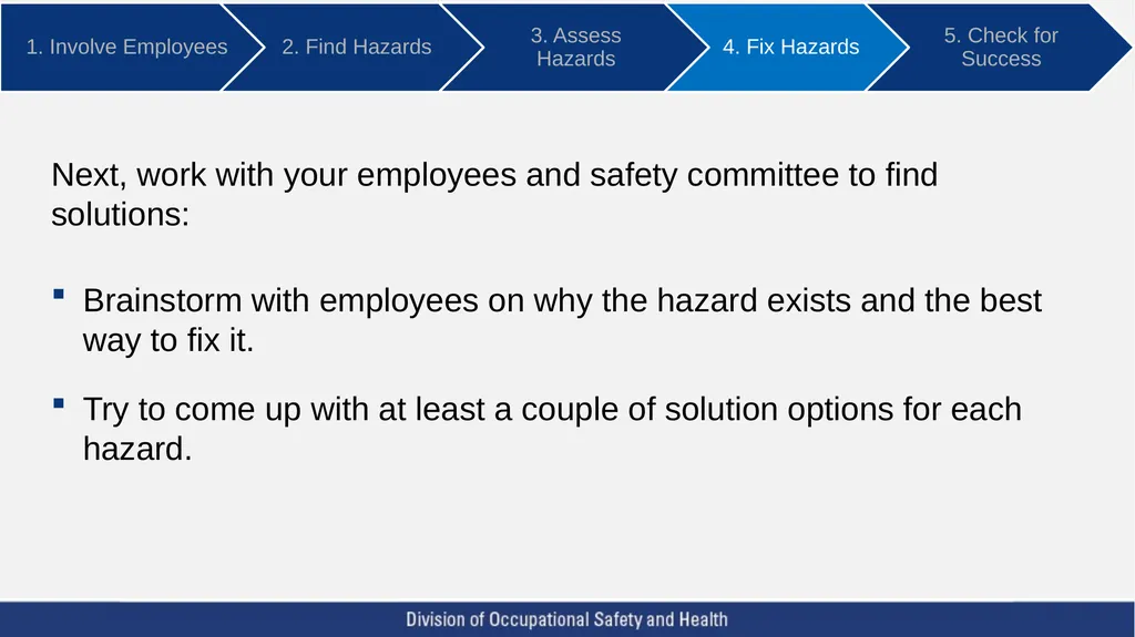 A Five Step Ergonomics Process: Finding and Fixing - slide 25 of 37