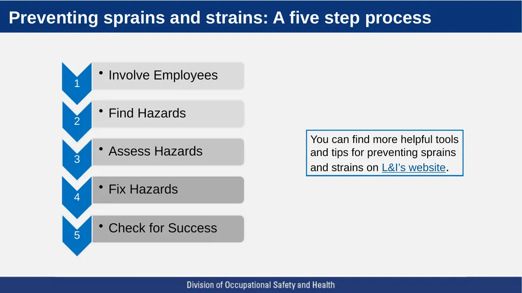 A Five Step Ergonomics Process: Finding and Fixing - slide 5 of 37