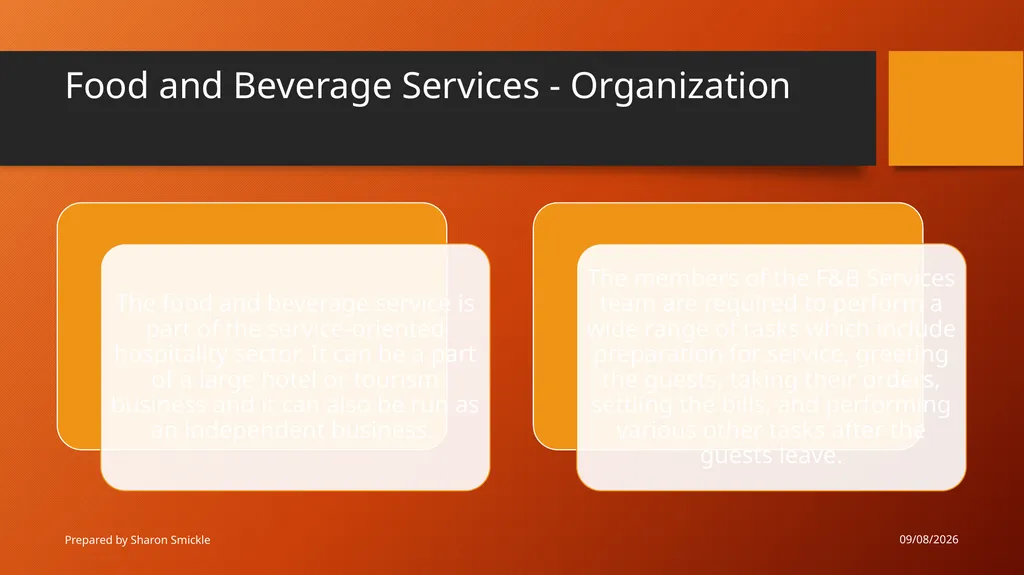 Develop and update food and beverage knowledge - slide 17 of 20