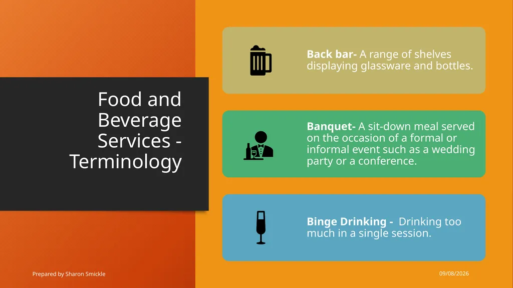 Develop and update food and beverage knowledge - slide 13 of 20