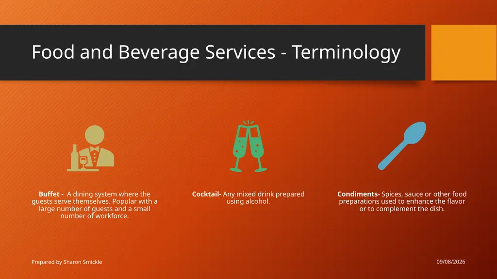 Develop and update food and beverage knowledge - slide 14 of 20