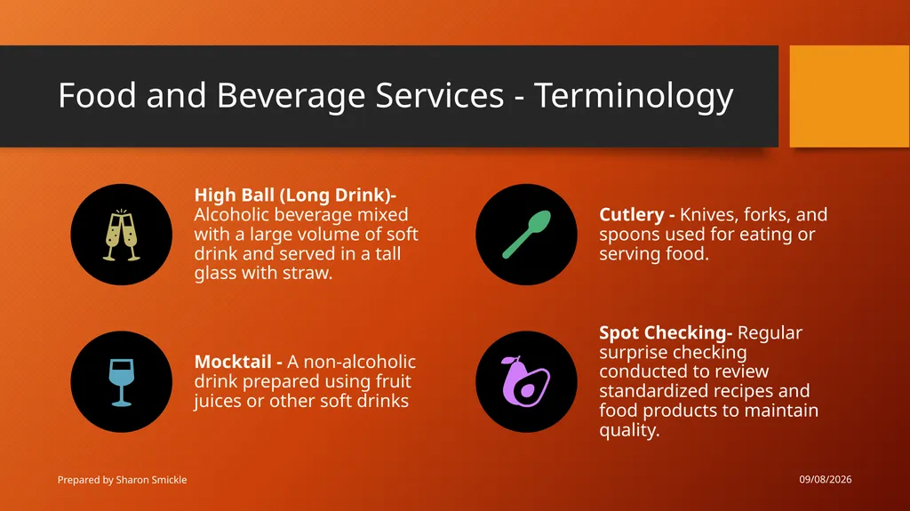 Develop and update food and beverage knowledge - slide 15 of 20
