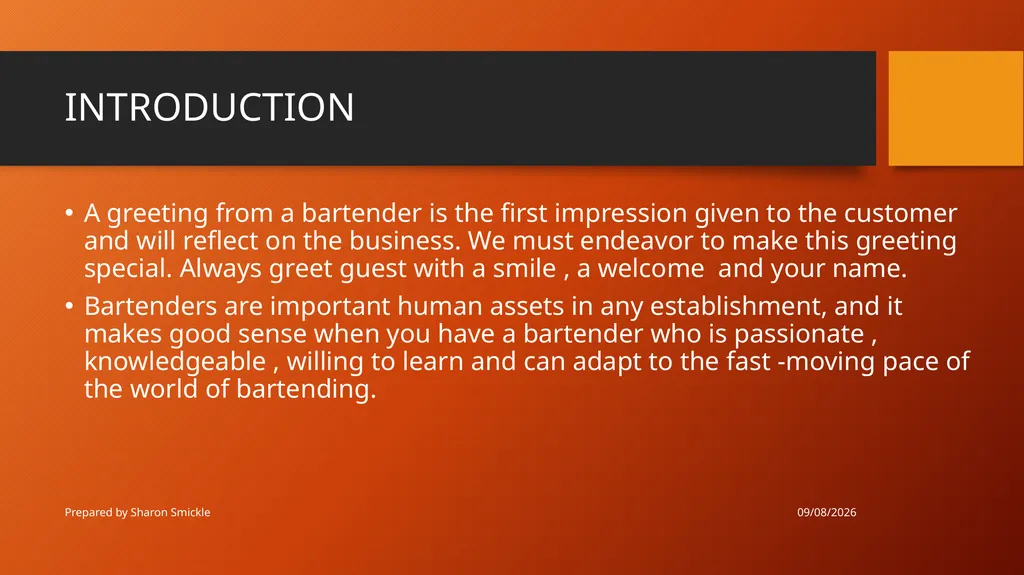 Develop and update food and beverage knowledge - slide 2 of 20