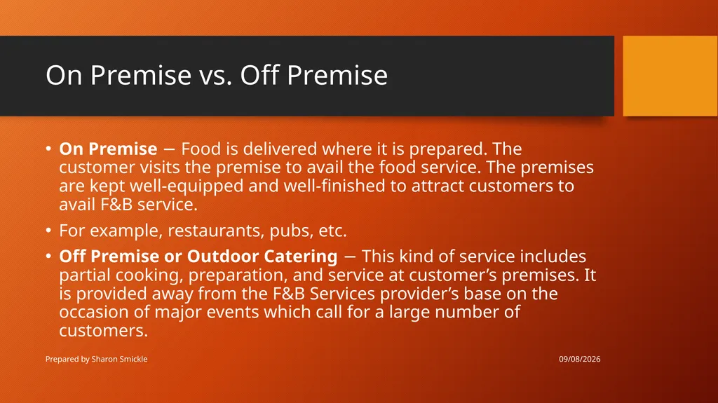 Develop and update food and beverage knowledge - slide 9 of 20