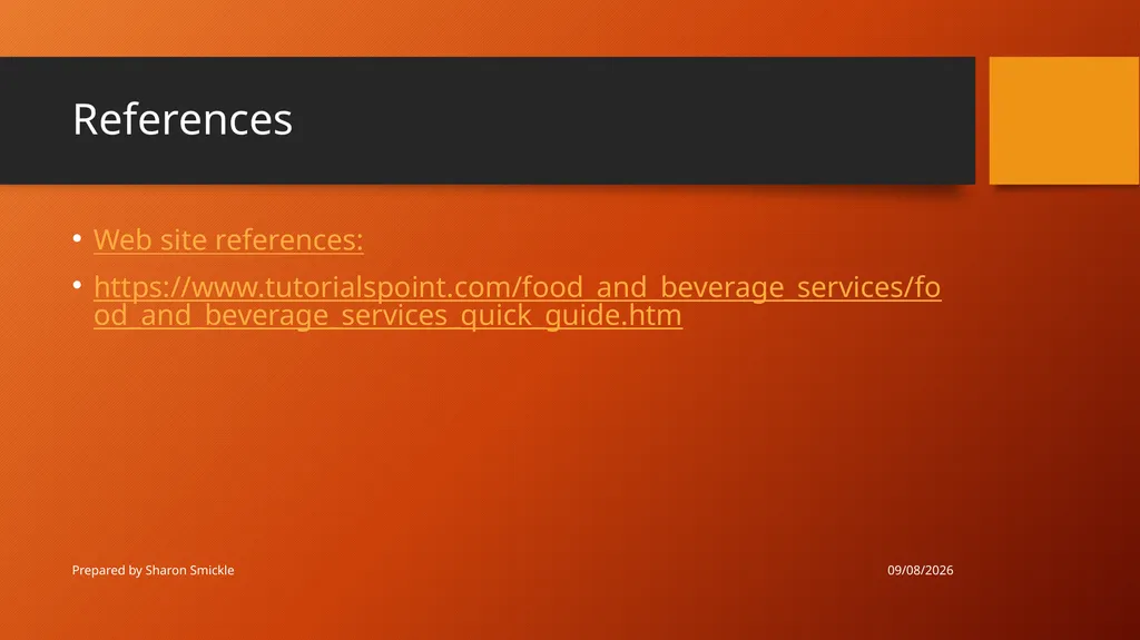 Develop and update food and beverage knowledge - slide 20 of 20