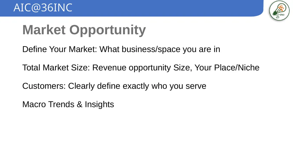 Business Plan Template AIC@36INC Company overview - slide 6 of 10