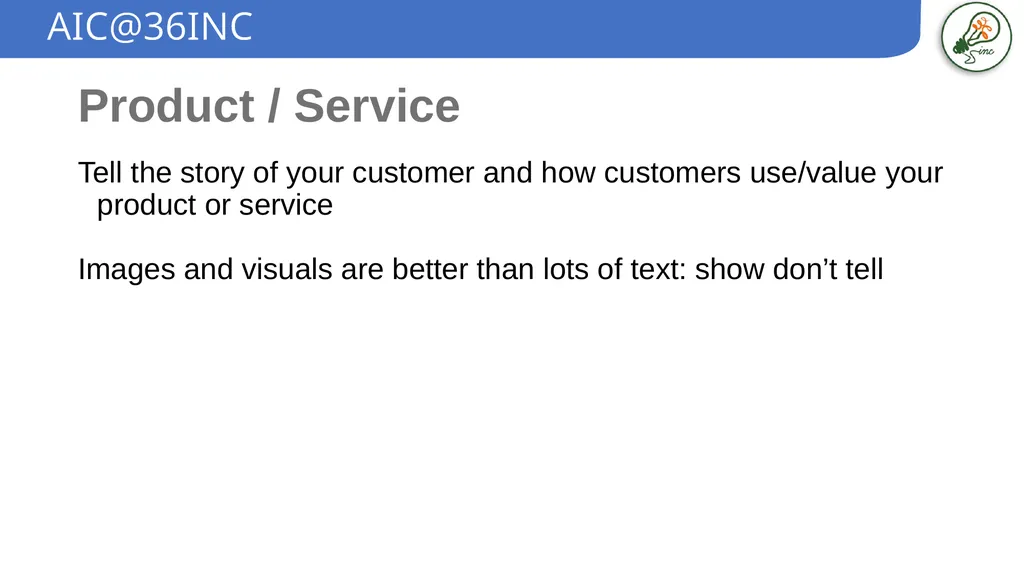 Business Plan Template AIC@36INC Company overview - slide 4 of 10
