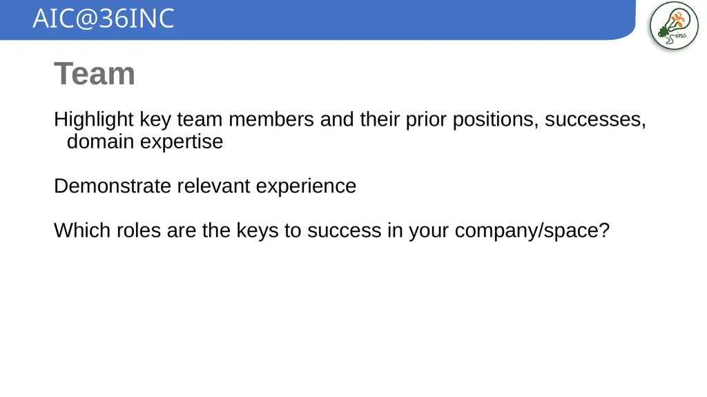 Business Plan Template AIC@36INC Company overview - slide 9 of 10