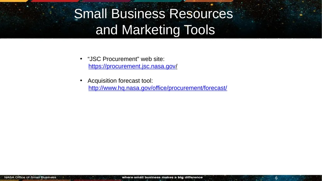 JOHNSON SPACE CENTER Tracking Opportunities JSC - slide 4 of 5
