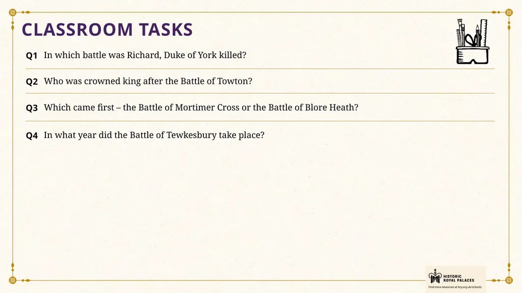 HOW TO USE - NOTES FOR TEACHERS These resources - slide 6 of 7