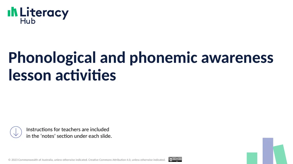 Phonological and phonemic awareness lesson - slide 1 of 33