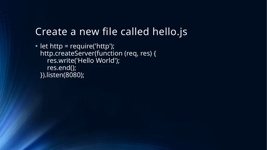 Web Programming Language Week 9 Introducing Node - slide 7 of 26