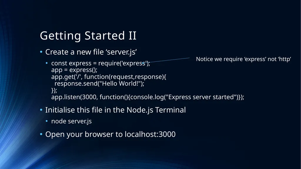 Web Programming Language Week 9 Introducing Node - slide 19 of 26