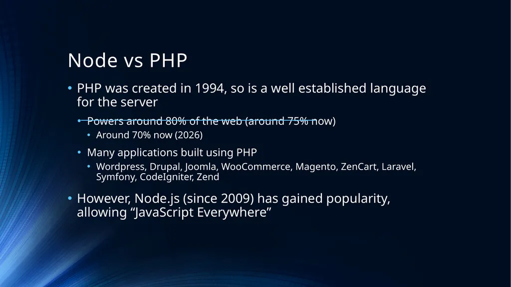 Web Programming Language Week 9 Introducing Node - slide 3 of 26