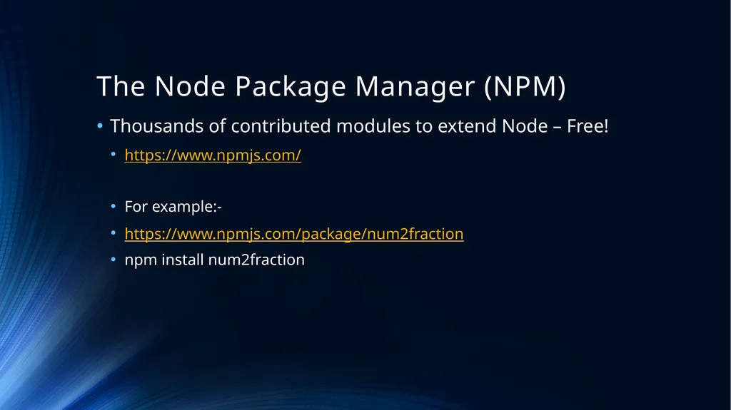 Web Programming Language Week 9 Introducing Node - slide 14 of 26