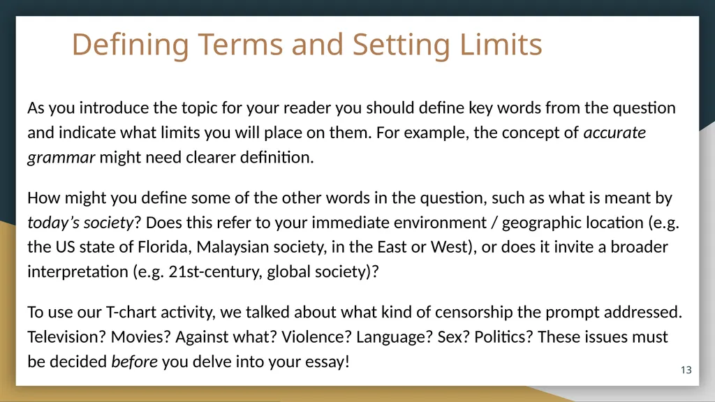 Coursebook Lesson 4 The Introduction and Thesis - slide 13 of 20