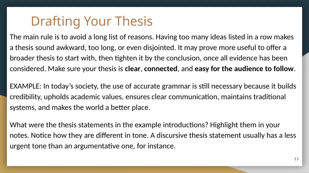 Coursebook Lesson 4 The Introduction and Thesis - slide 11 of 20