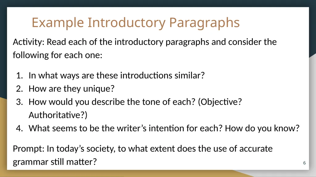 Coursebook Lesson 4 The Introduction and Thesis - slide 6 of 20