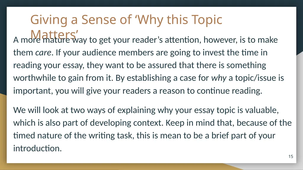 Coursebook Lesson 4 The Introduction and Thesis - slide 15 of 20