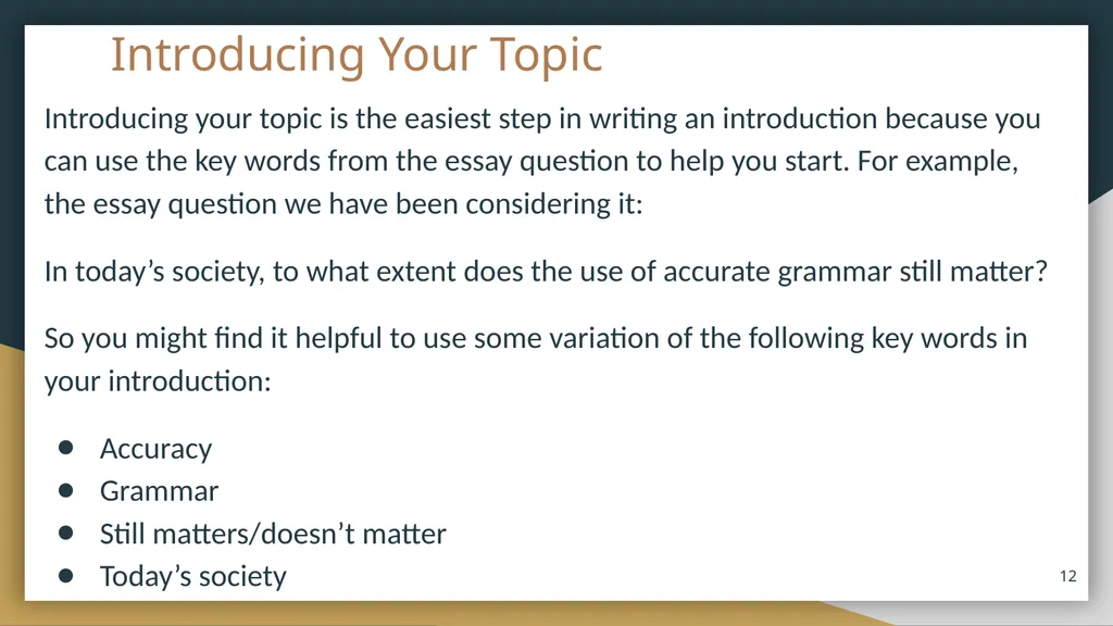 Coursebook Lesson 4 The Introduction and Thesis - slide 12 of 20